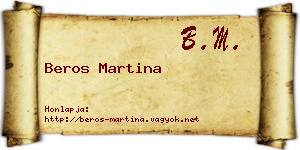 Beros Martina névjegykártya